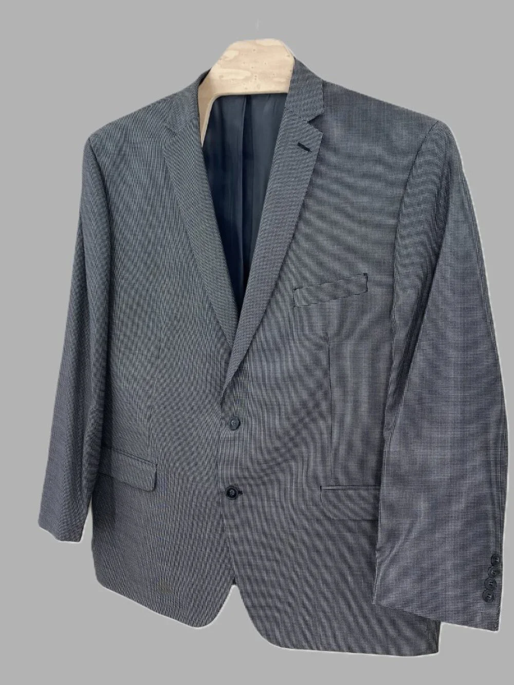 Calvin Klein Mens Blazer Suit Jacket 52 Regular Black Check